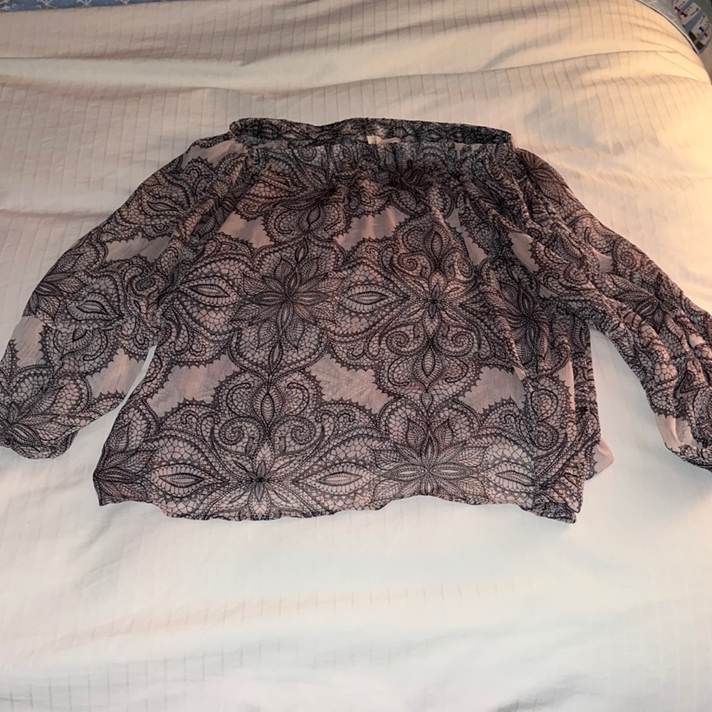 Off the shoulder sheer top